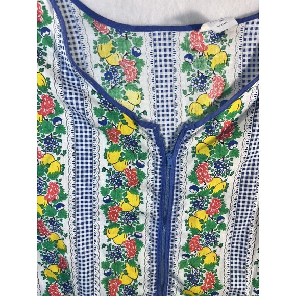 Vintage Fruit Design Smock Womens Artistic Creation Cotton Size Medium Pockets - Picture 4 of 9